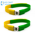 Factory direct sale custom eco friendly logo printing rubber usb flash drive wristband for sale